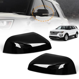 AMSPRAC Side Mirror Cover Caps Compatible with Ford Explorer 2016 2017 2018 2019,Driver Left Passenger Right Outer Rearview Side Mirror Cover,GB5Z-17D743-AA,GB5Z-17D742-AA,Glossy Black,2PCS