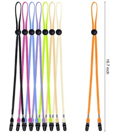 Sucrain 8 Pieces Adjustable Colorful Hat Strap Clips Hat Chin Cord for Golfing, Fishing, Boating, Hiking