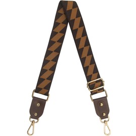 Duwi Wide Purse Strap Jacquard Guitar Style Strap Multicolor Canvas Adjustable Crossbody Bag Strap(black,brown,parallelogram)