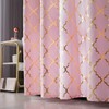 Pink Shower Curtain Gold Moroccan Pattern with 12 Hooks Included,