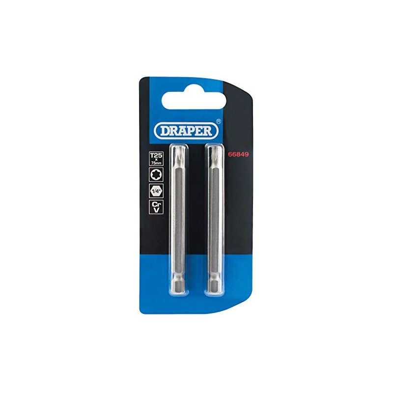 Draper 66830 t8 1/4" hex. tx-Star Insert bit 75mm Long