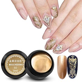 Hacaus Gel De Uñas Metálico Pintado 8Ml  Botella Gel De Uñas Pintadas Arte De Uñas Barniz Uv Laca Plata                                               