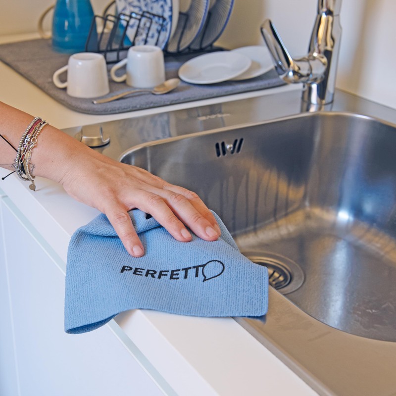 Perfetto Multi-Purpose Cloth Steel/Glass Extreme Dimension-32 x 36 Cm, Fabric,