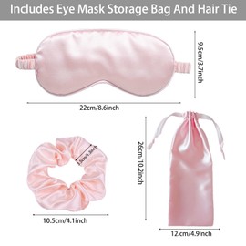 KEYRI Pack of 6 Women's Sleeping Masks, Eye Mask, Silk Sleep Mask, Men's Skin-Friendly, Ultra Soft Sleeping Mask, Portable Eye Mask with Rubber Bands for Shift Work (Black and Pink)