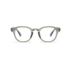 OSAGAMA Blue Light Filter Vintage Retro Round Glasses with Clear Lens Bluelight Blocker Without Prescription, Clear Dark Green