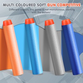 Milifox (100 Pcs) Foam Bullets - Nerf Gun Bullets Refill Bullets for Nerf N-Strike Elite Darts Refill - EVA Non-Toxic Material Firm Safe Bullets Dart Refill Foam Bullet