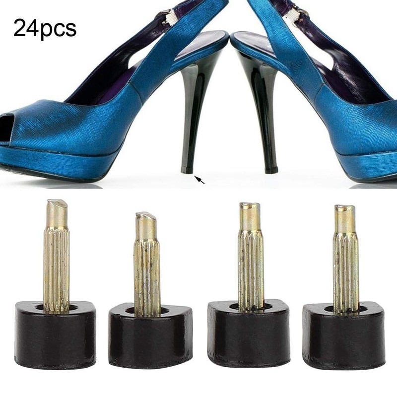 24 Pcs Heel Caps Studs Tips High Heel Cap Repair