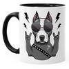 MoonWorks® Kaffee-Tasse mit Motiv Hund Heavy Metal Comicstil Metalhand Bürotasse