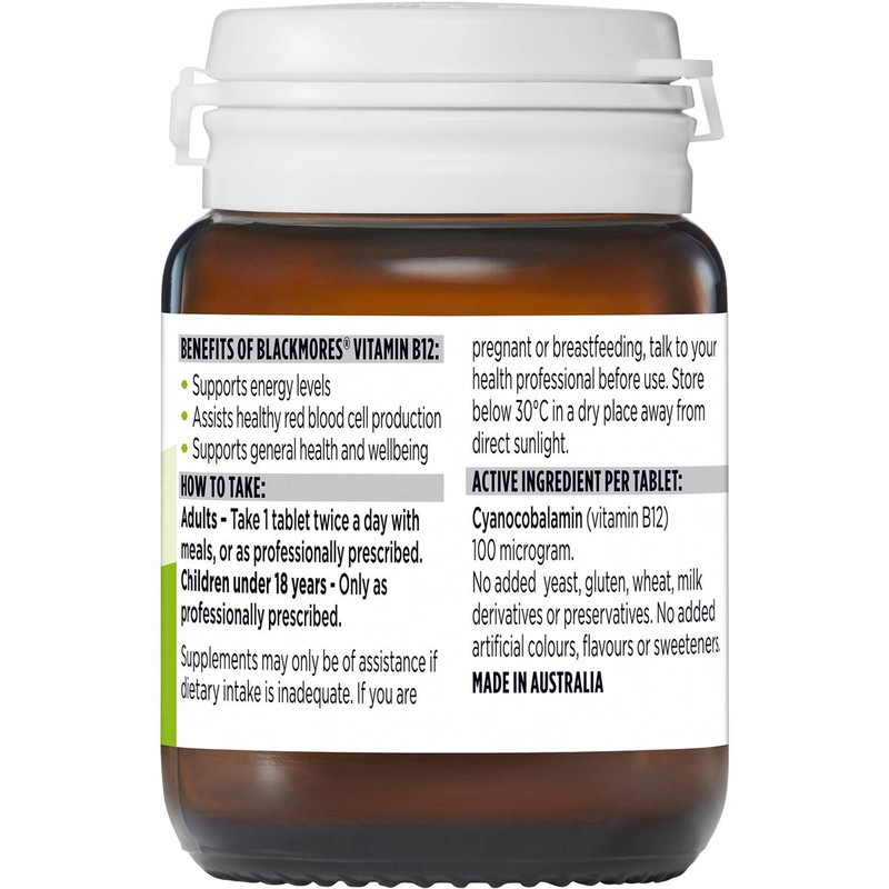 Blackmores Vitamin B12 100mcg 75 Tablets