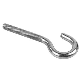 POFET Pack of 10 M8 x 60 Threaded Screw Hooks, Industrial Thread Screw Hook, Heavy Duty Screw Hooks, Screw Hooks for Hanging: Wall Hooks, Ceiling Hooks, Silver