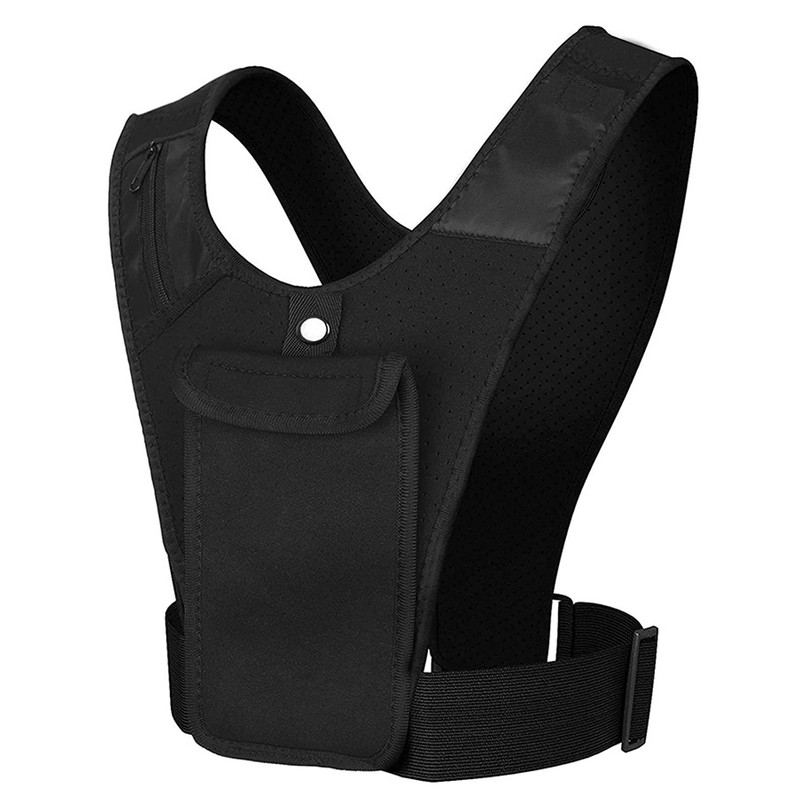 Running Vest Chest Phone Holder Reflective Workout Gear Elastic Adjustable