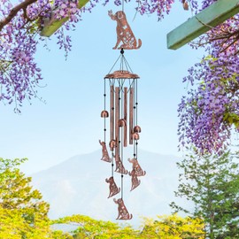 Dog Wind Chimes Outdoor Dog Gifts for Women/Men/Mom/Grandma/Wife/Friends Birthday Gifts Memorial Gift Metal WindChimes for Outside/Indoors, Home, Lawn, Porch, Patio, Garden Decor, Yard Decorations