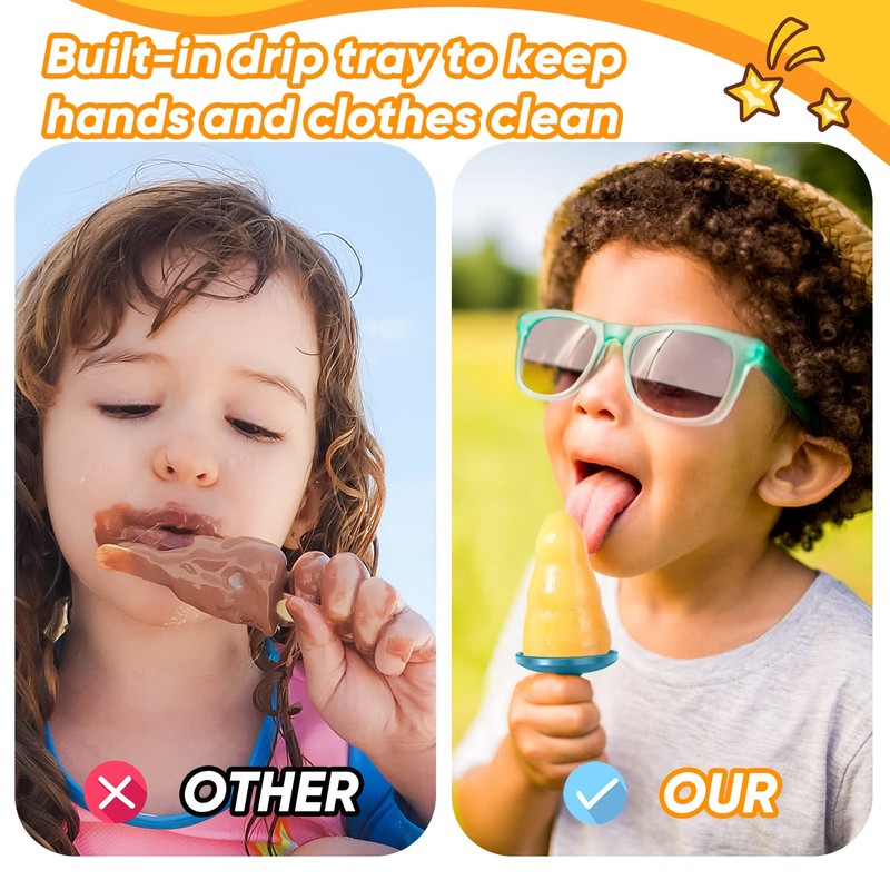 Popsicle Mold Set 4 Pieces Homemade Silicone Popsicle Maker Easy