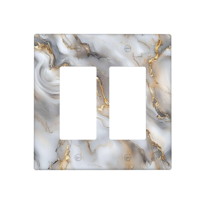 Lolreai Outlet Covers Gray Golden Abstract Marble Luxury 2 Gang
