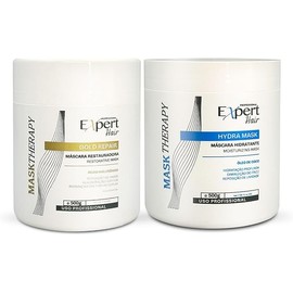 Expert Hair Kit - Hydra Mask, Keratin & Coconut Mask for Moisture Replenishment of Frizzy Hair + Gold Mask, Hyaluronic Acid Formula to Combat Dryness & Split Ends, Hair Treatment Masks (2 Pack)