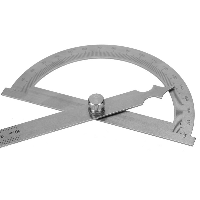 CYSFETENA 0-180° Stainless Steel Protractor Goniometer Protractor with 15 cm