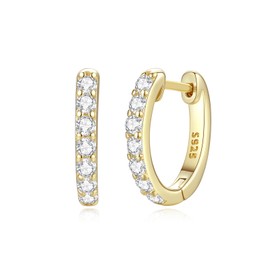 GAVU 925 Sterling Silver Clear Cubic Zircon Earrings, Women's Silver Earrings