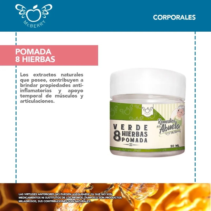 Pomadas Mcberry De 8 Hierbas Hierbas