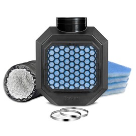 EzaVent Indoor Dryer Full Set Vent with 4 Filters, 8ft PVC Aluminium Duct Hose and Fittings Only for Electric Dryers - 1 Year Warranty (Black EzaVent Full Set)