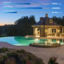 GOODSMANN Landscape Lighting Pond Lights Led Underwater Submersible Lights 2PK Fountain Lights Outdoor 5.4W 135 Lumen 2900K Warm White Low Voltage Pond Lights with Power Cord Waterproof