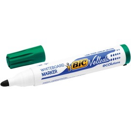 Bic Velleda 1701 Ecolutions Whiteboard Pens, Green - Box of 12 - Dry Erase Pens for Whiteboards in School or office
