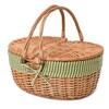 Wicker Picnic Basket with Lid and Handle Sturdy Woven Body