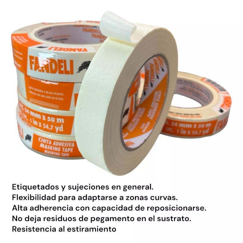 Fandeli Cinta Adhesiva Masking 72162 Fandeli 24mm X 50m Caja