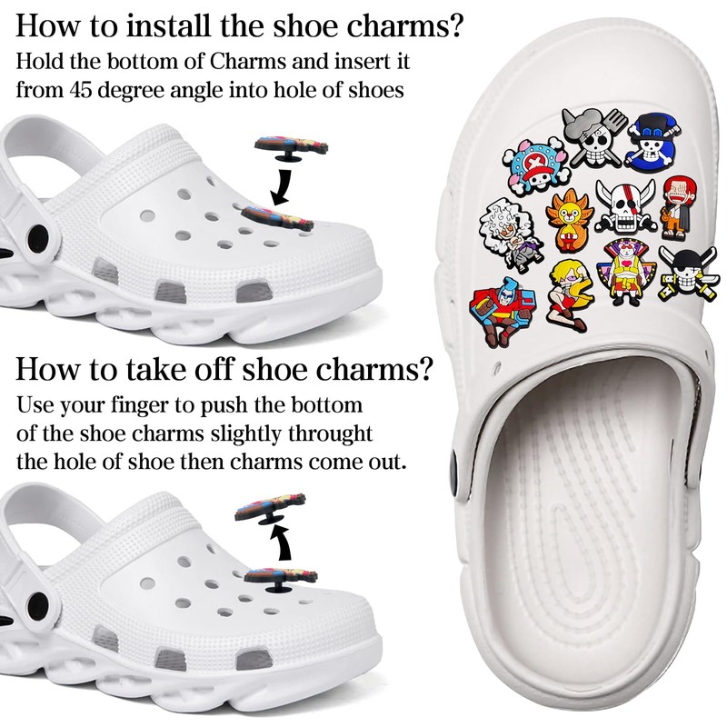 Driflo One Piece Shoe Charms, One Piece Croc Charm, 32pcs