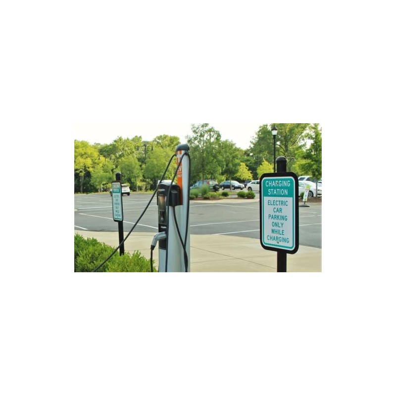 EV Charging Station Sign,Electric Vehicle Parking Only While Charging Sign-9x12Inches