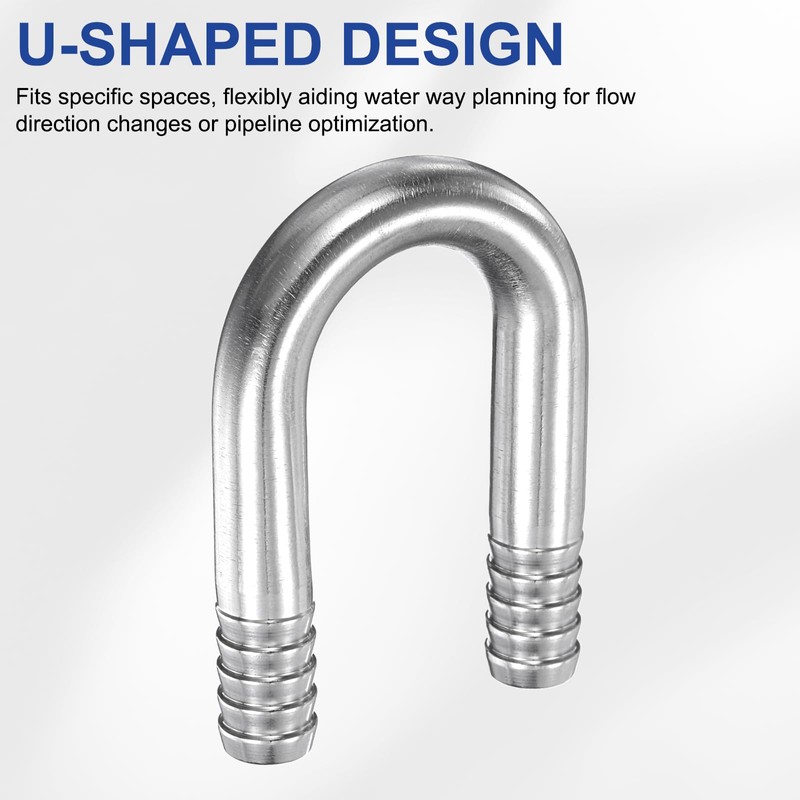 PATIKIL 1pc 5/8"(16mm) x 5/8"(16mm) Hose Barb Fitting 304 Stainless