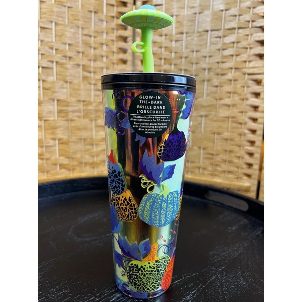 STARBUCKS HALLOWEEN 2024 GLOW IN THE DARK UFO STRAW TOPPER