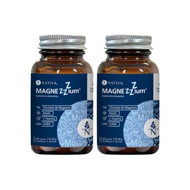 Nativa 5 2 Pack Magnezzzium | GLICINATO DE MAGNESIO QUELADO + Hongo Reishi + L-Teanina + GABA | Suplemento Natural para DORMIR BIEN, Sin Melatonina | Ingredientes Certificados 120 Cápsulas Veganas