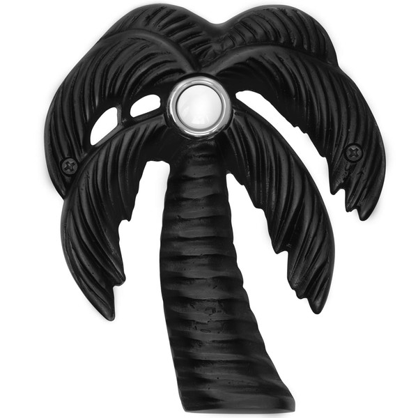 Waterwood Solid Brass Palm Tree Doorbell in Black - Wired