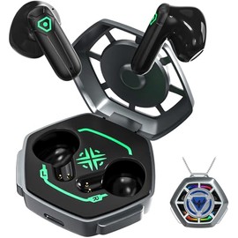 TWS Wireless Earbuds, Bluetooth Headphones, Lightweight In-Ear Headphones with Customizable Eagle Emblem Stickers, 20 Hours Playtime, Touch Control, Type-C Charging, for Gamer, Bold Blue Design