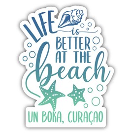 Un Boka Curaçao Beach Souvenir Vinyl Decal Sticker 8 Inch Beach Life Design