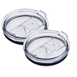 Dwwffer 2 Replacement Lids for Stainless Steel Tumbler Travel Cup,Splash Proof Open,Fits of Inner diameter 3.7 to 3.74 INCH Yeti Rambler and More Cooler Cup (30OZ,Transparent)