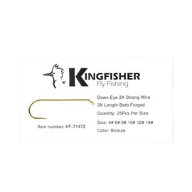 Kingfisher Fly Fishing Wet Fly Wooly Bugger Fly Tying Hook Micro Barb, #8