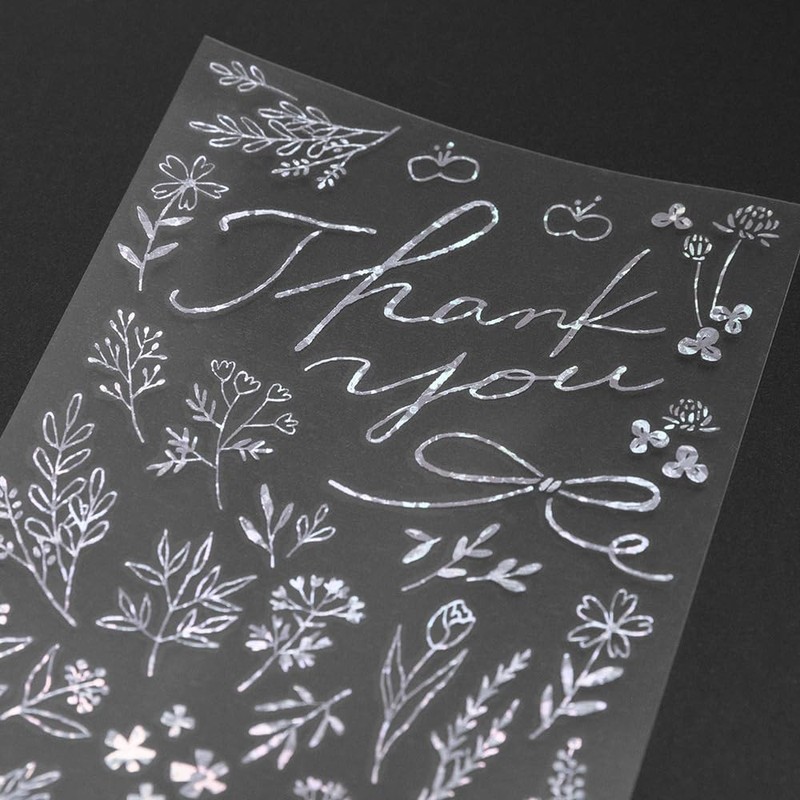 Midori 82649006 Sticker Decal Foil Thank You Flower Pattern
