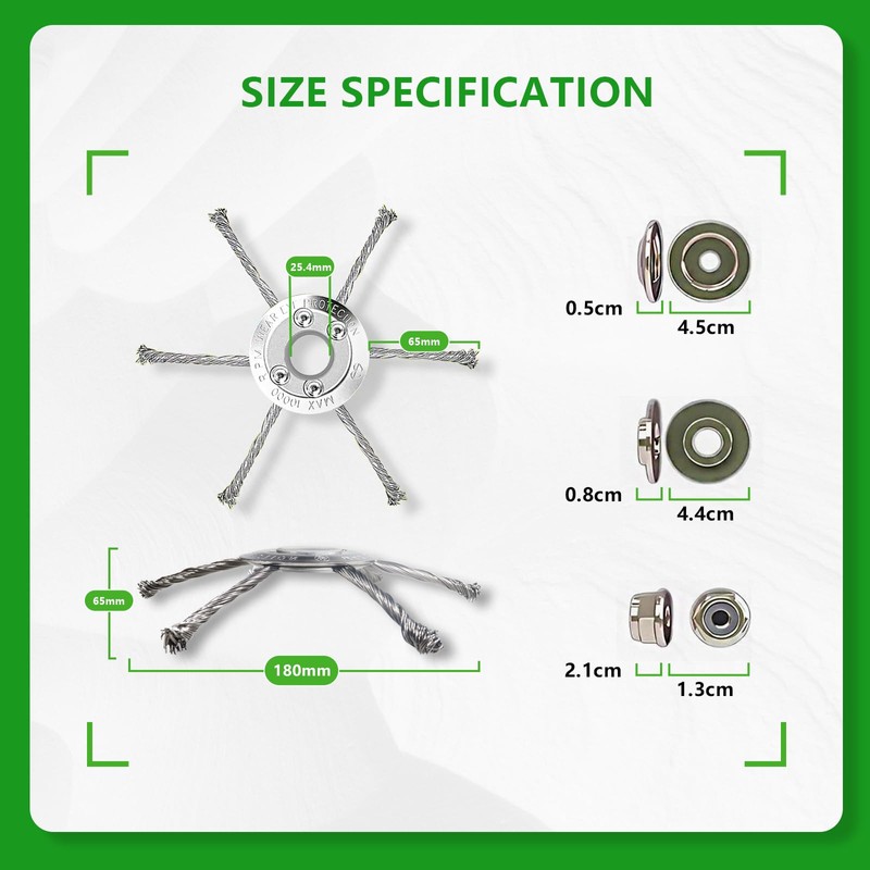 LADAMI Wire Brush Cutter Trimmer Head,Unbreakable Wired Trimmer Blade for