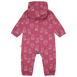 loud + proud Baby Girl Waterproof with Print, GOTS Certified Outdoor Overall, red
