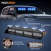 Nilight 32LED Blue Emergency Dash Strobe Lights with Controller Suction