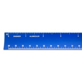 Alumicolor 12-inch Aluminum Engineer Hollow Scale for School, Office, Art and Drafting, Blue