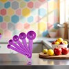 5 Pcs Purple Plastic Measuring Cup and Spoon Kitchen Tool