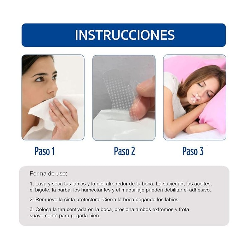 120 Tiras bucales para dormir. Ayuda con los ronquidos. Cinta