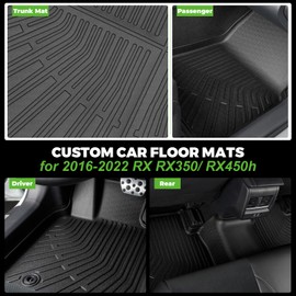 Floor Mats & Cargo Liner Set Fit for Lexus RX 2016-2022 /RX350/RX450h (No RXL Models),All Weather Protection TPE Anti-Slip Automotive Full Set Floor Liners Custom Lexus RX RX350/ RX450h Accessories