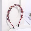 Formery Red Beaded Headband Bling Crystal Rhinestone Hairband Wedding Prom