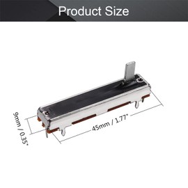 Fielect 5pcs 10K Slide Potentiometer Carbon Film Fader Variable Resistors Mixer 45 x 9mm B10K 3Pins Ohm Linear Potentiometers for Dimming Tuning