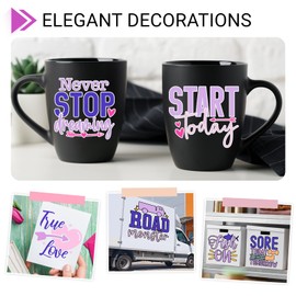 GIRAFVINYL Purple Vinyl, Purple Permanent Vinyl - 12”x12” 7 Pack Purple Vinyl Sheets, Easy to Cut & Water-Proof Adhesive Vinyl for DIY Helloween Decorations, Signs, Tumblers