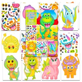 24 Pcs Make-a-Face Sticker Sheets, Fashion Divas 5" x 7" Mix and Match Sticker Sheets Total 150+ Stickers, Party Favors, Kids Party Supplies | Make Your Own Sticker Face Designs