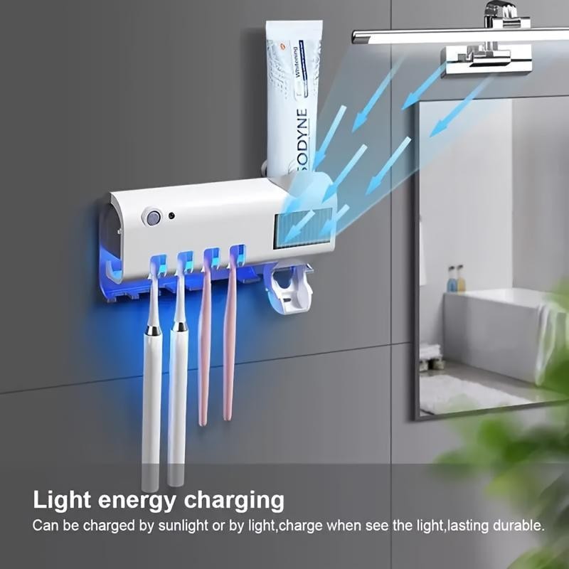 Smart UV Toothbrush Sterilizer & Holder with Auto Shutoff -